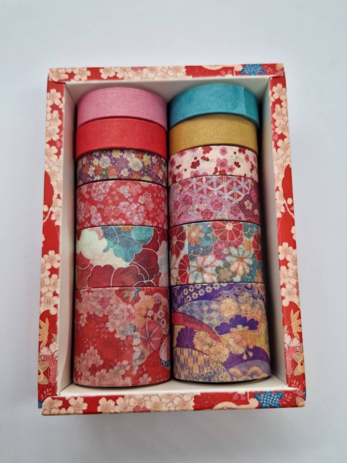 Coffret Washi Tape Japonais de Qualité Supérieure - Set de 12 rouleaux de Washi Tape - « Zephyr Cherry »