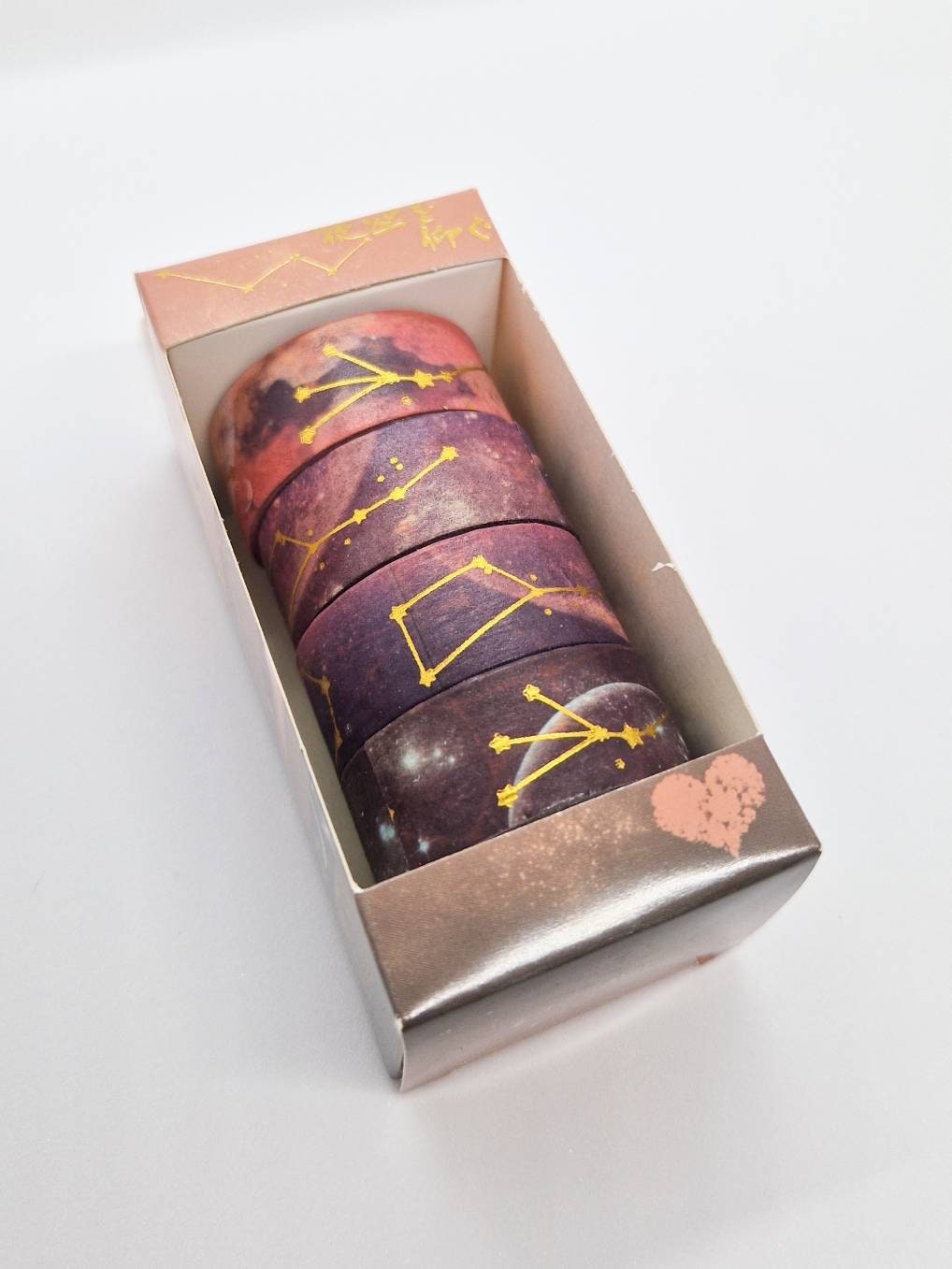 Coffret Washi Tape Japonais de Qualité Supérieure - Set de 4 rouleaux de Washi Tape - « Constellation »