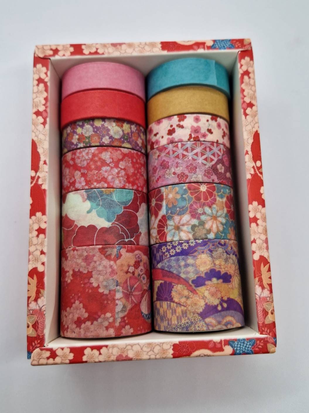 Coffret Washi Tape Japonais de Qualité Supérieure - Set de 12 rouleaux de Washi Tape - « Zephyr Cherry »