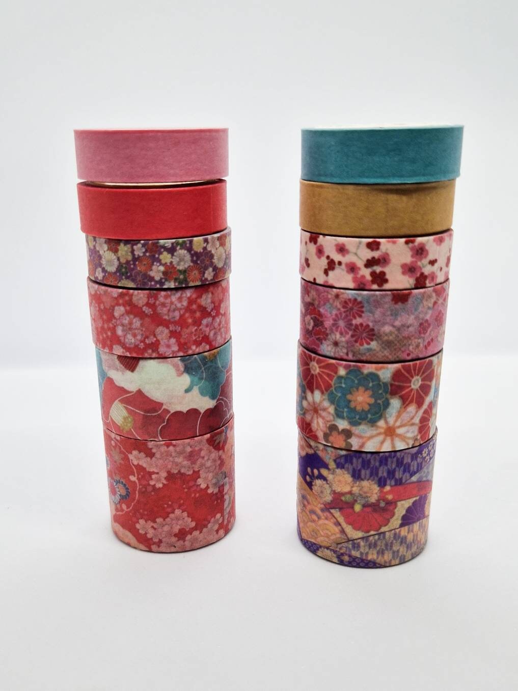 Coffret Washi Tape Japonais de Qualité Supérieure - Set de 12 rouleaux de Washi Tape - « Zephyr Cherry »