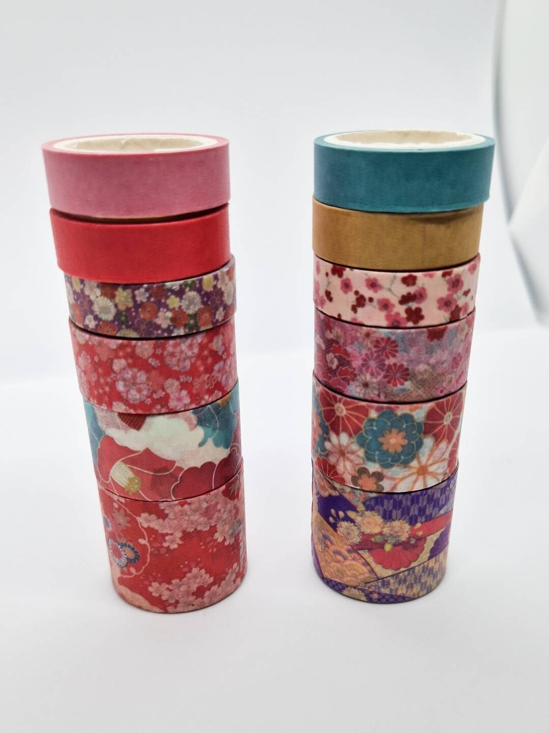Coffret Washi Tape Japonais de Qualité Supérieure - Set de 12 rouleaux de Washi Tape - « Zephyr Cherry »